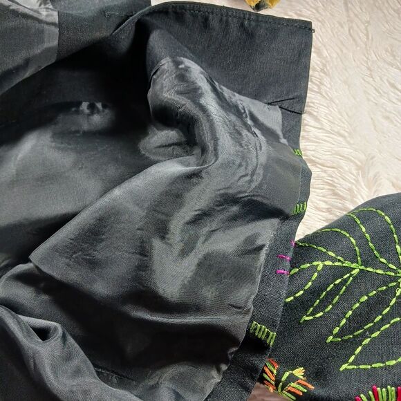 Mark Singer Software Women's Small Shacket/ Jacket. Embroidered Flowers/ Black.. - Picture 7 of 14